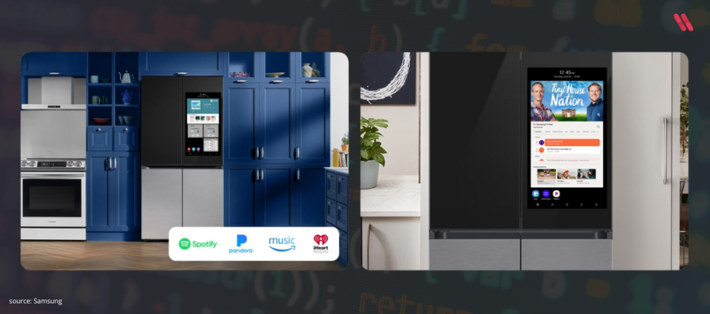 Samsung AI Family Hub - inteligent fridge with AI features presented on CES 2024